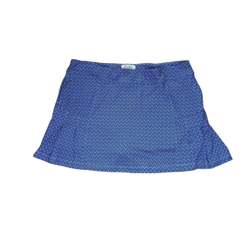 Lillie Green Women’s Sz XL Blue White Print Skort UPF 50 NWT
